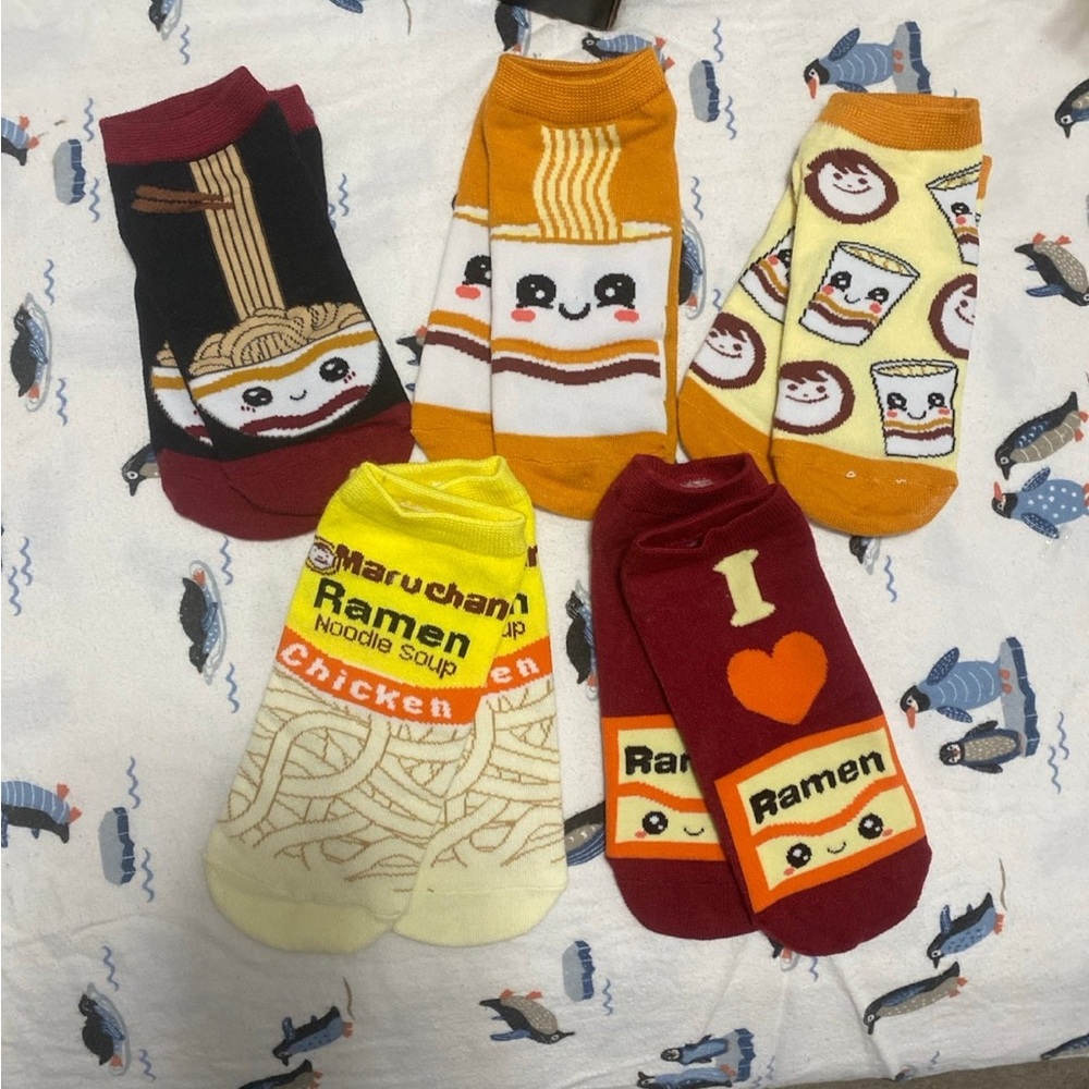 Ramen Themed Socks Set - Multicolor